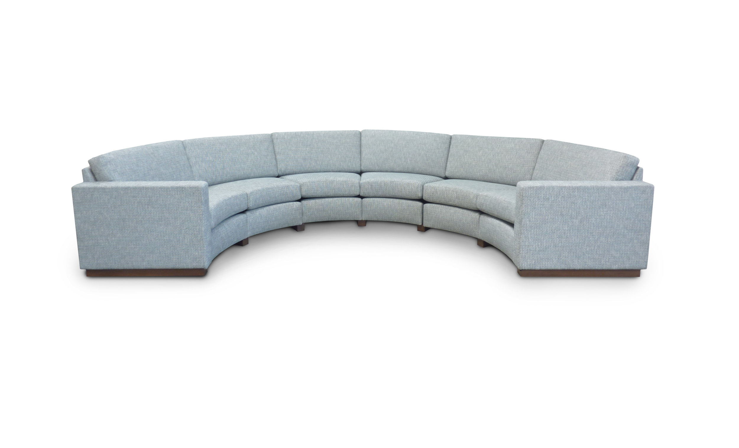   6-seat sofa sectional; Semi attached back; Loose seat cushions; plinth base  