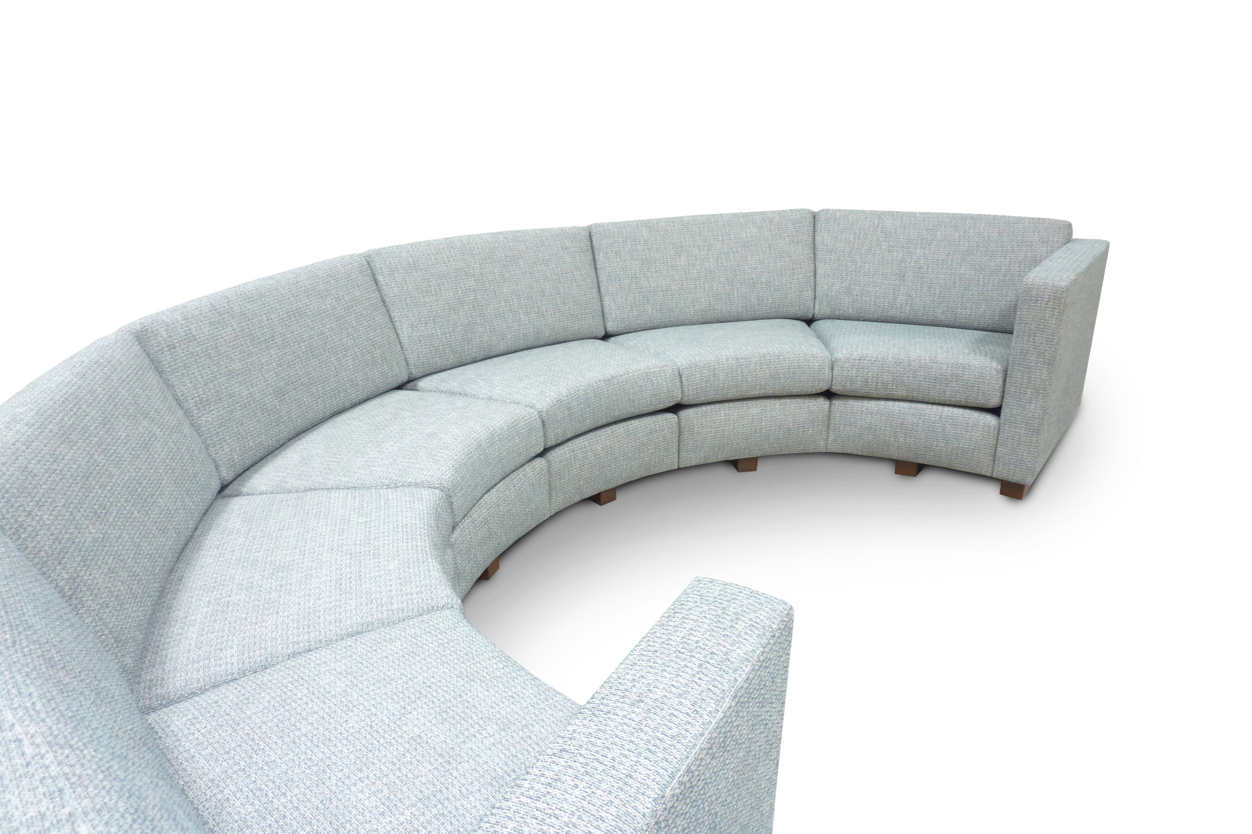   6-seat sofa sectional; Semi attached back; Loose seat cushions; plinth base  