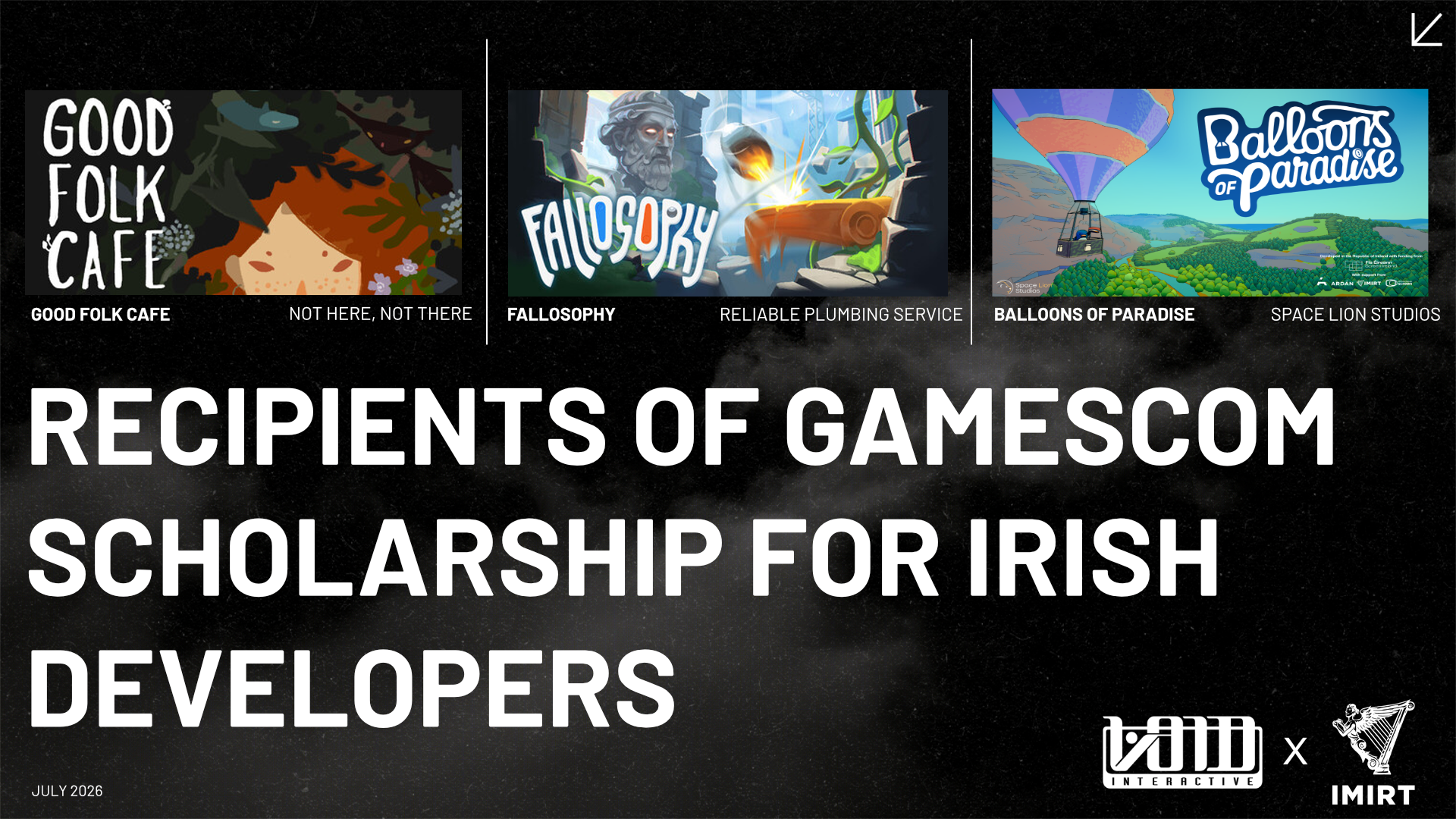Irish Game Studio Gives Back to Game Sector - VOID Interactive Gamescom Scholarship
