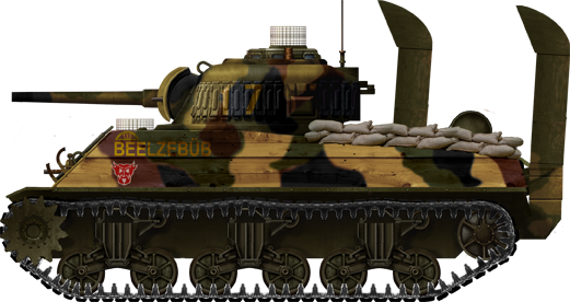 Note the Wooden side panels. That's not the actual hull. Some crews installed these panels to guard against Japanese magnetic anti-tank charges.