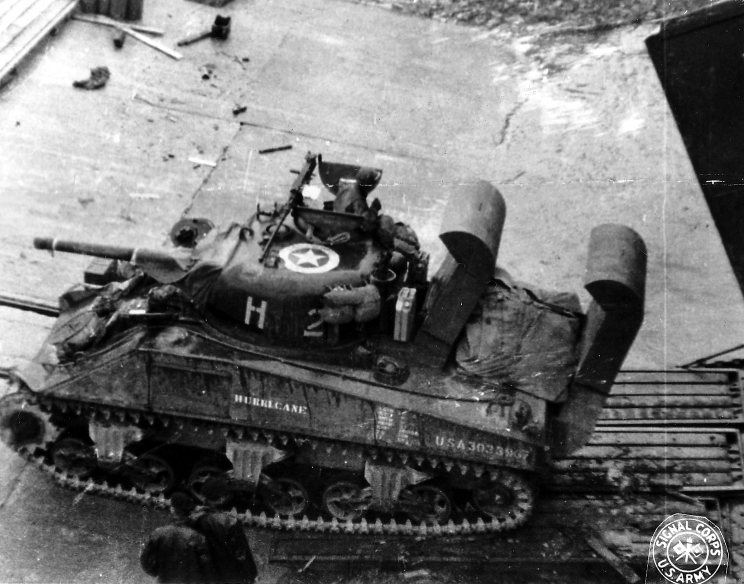Top view of a Wading Gear Sherman