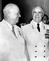 Khrushchev with Zhukov (right). Taken in 1956, slightly less perilous times.
