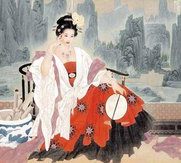 Portrait of what Wu Zhao may have looked like. I like the pose, she's definitely up to something here.