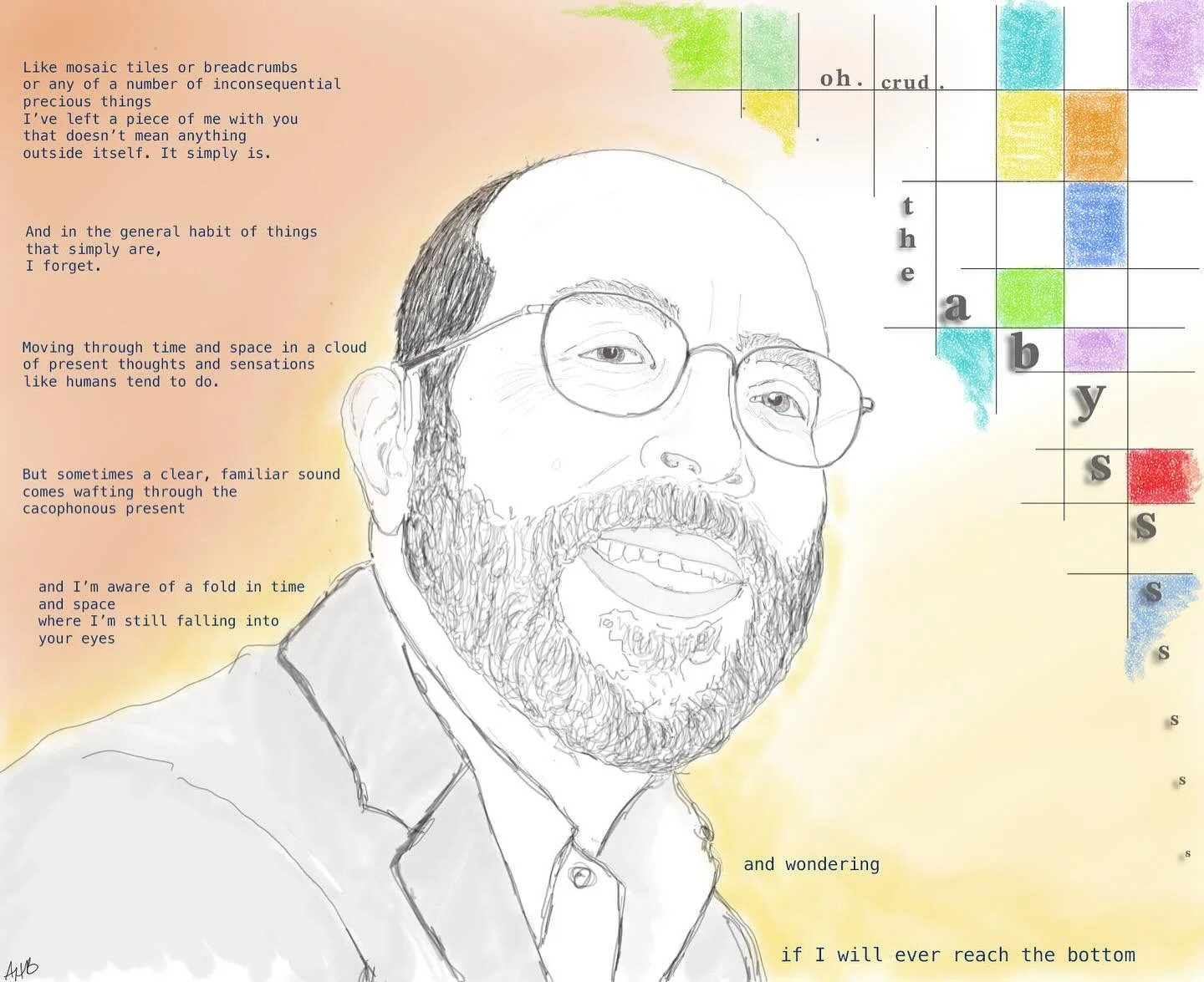 After a few years I&rsquo;m trying my hand at drawing again and for the first time I&rsquo;m finding it soothing instead of scary.
So here&rsquo;s a new drawing, an old poem, &amp; a small dose of Dixon Brady style humor. 
Not displeased with the exp