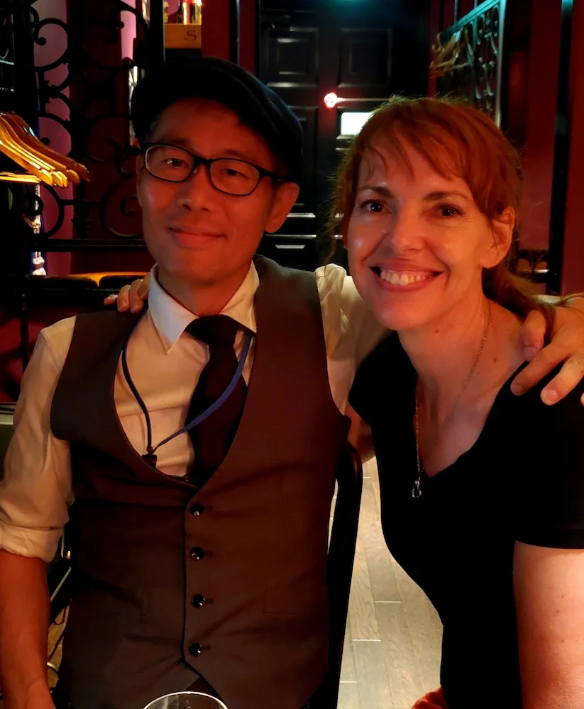 Richard & Selena at Bar Sherlock, in Ginza, Tokyo.