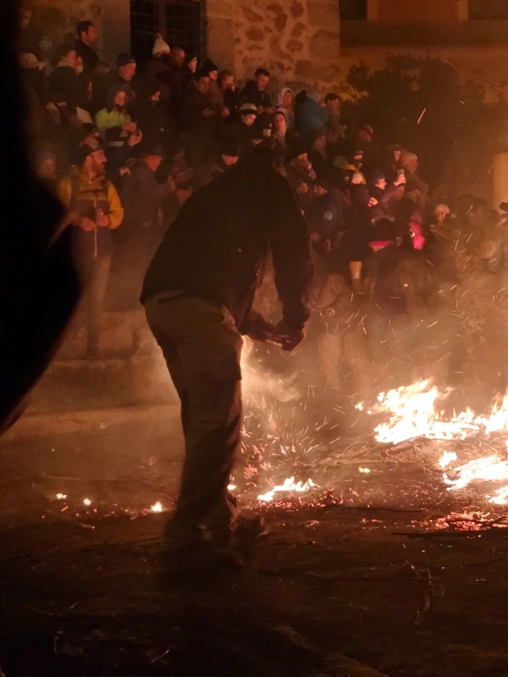 Fire near church, awaiting procession.jpg