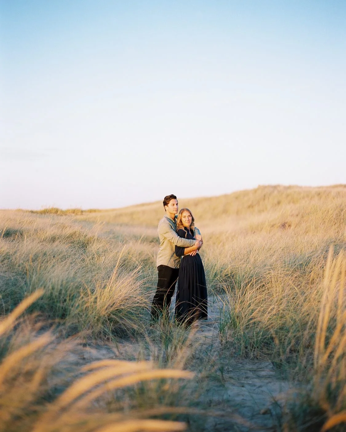 Steph + Zach in the dunes for their engagement session! We had the best sunset and I just love how dreamy their images are!