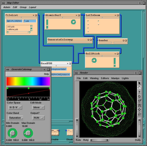 Figure 3: Map Editor visualizing a Buckminsterfullerene molecule.
