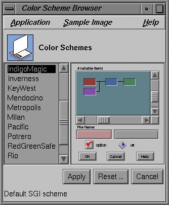 Figure 4: Color Scheme control panel.