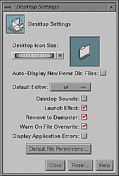 Figure 5: Desktop control panel.