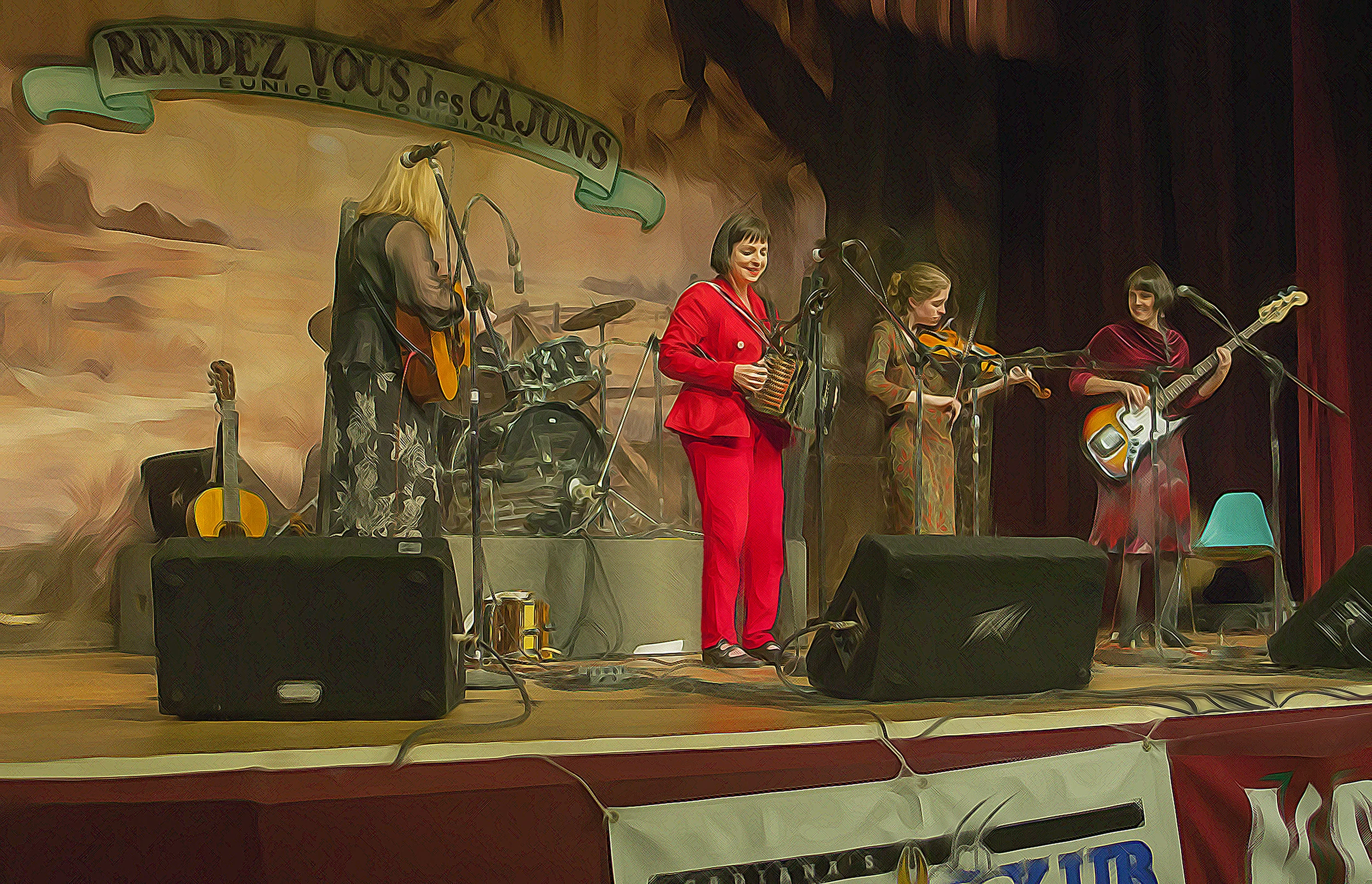 Magnolia Sisters, Ann Savoy, At the Liberty Theater, Eunice LA