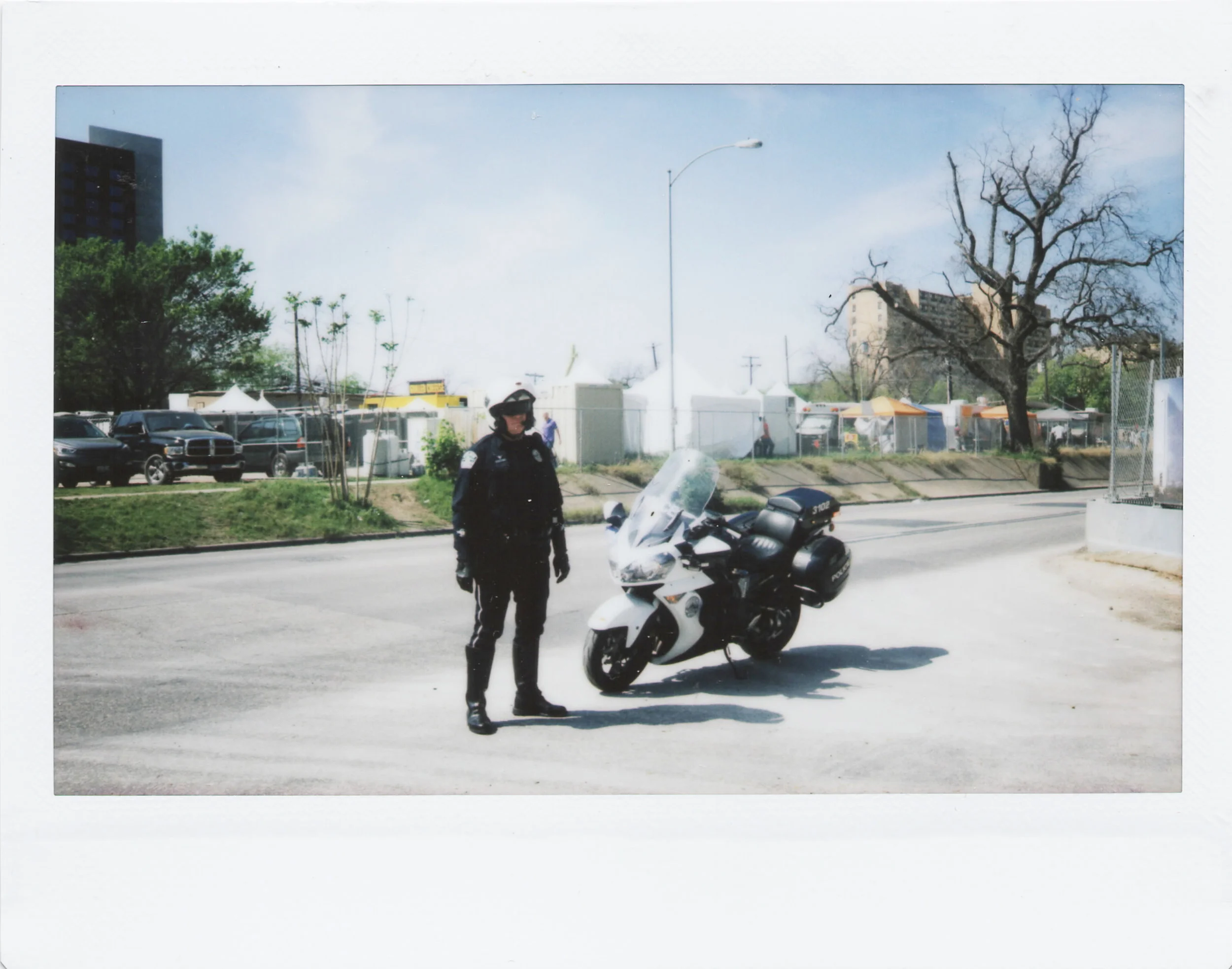 DRMR1I11 - Guarding Lady Obamas motorcade in Austin .JPG