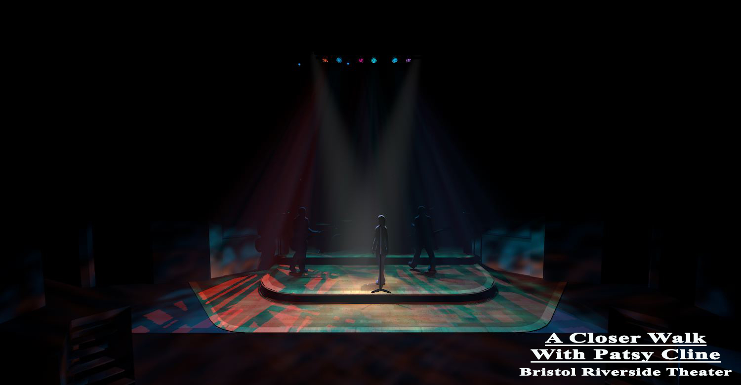 "A Closer Walk with Patsy Cline" at Bristol Riverside Theater. I literally brought the set into Vectorworks and turned some lights on from another show.