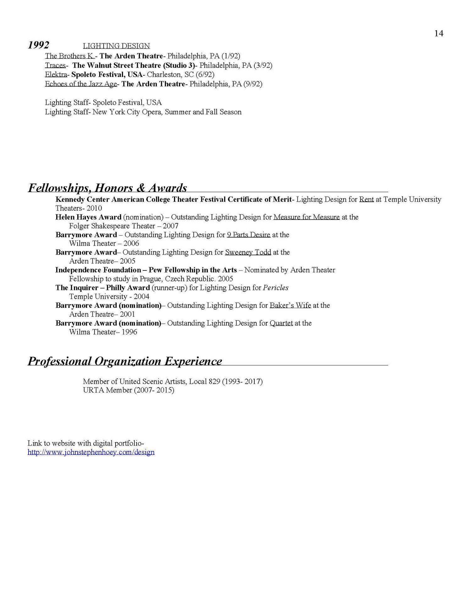 Curriculum Vitae John Hoey Curriculum Vitae John Hoey