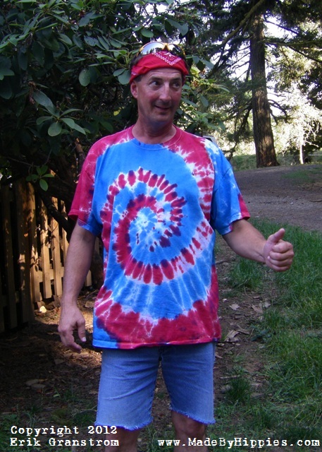 Drive out birth comfort Blue and Red Spiral Tie Dye T-Shirt — Made By Hippies Tie Dyes