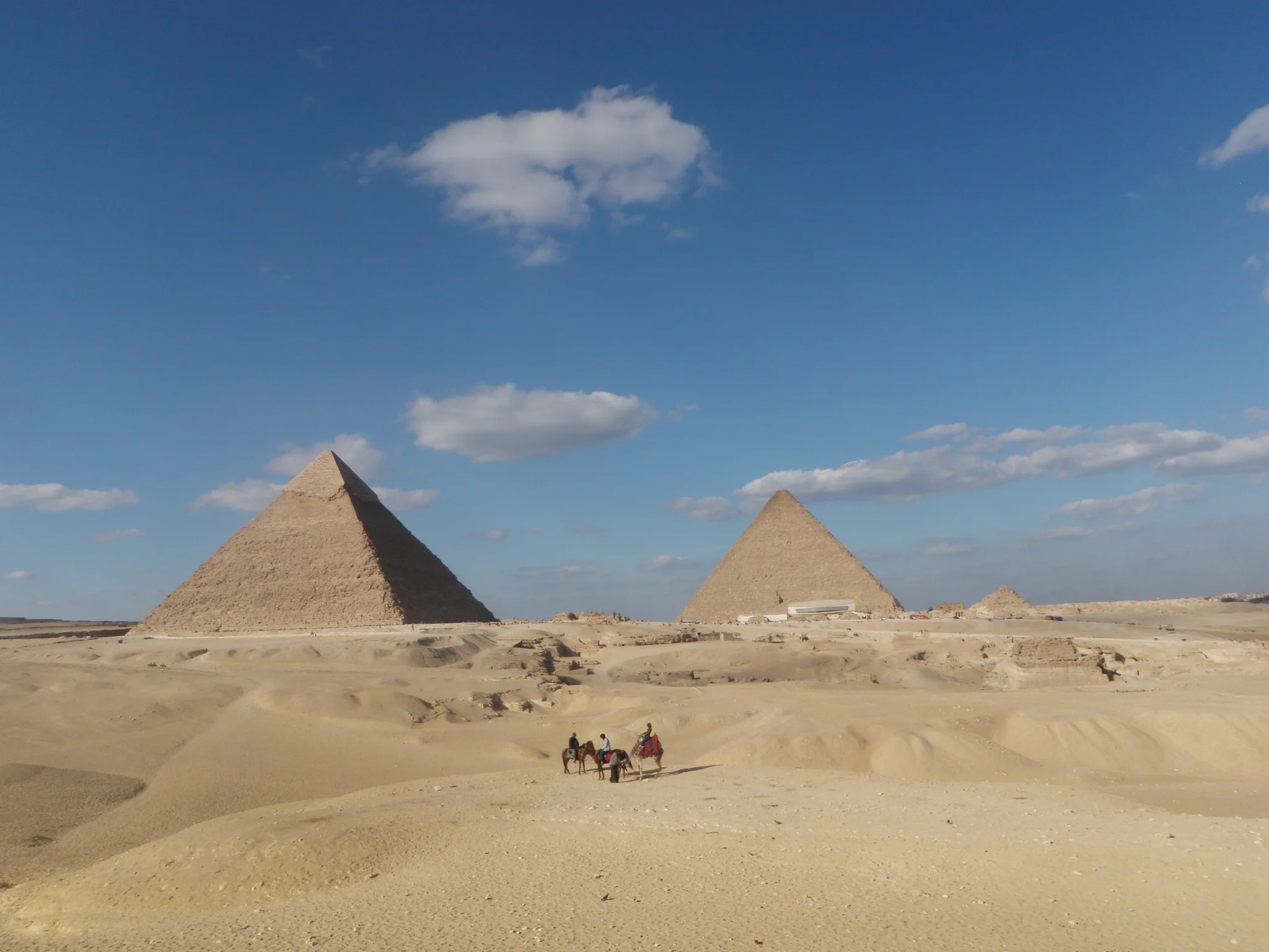 The pyramids sit right in the middle of the city
