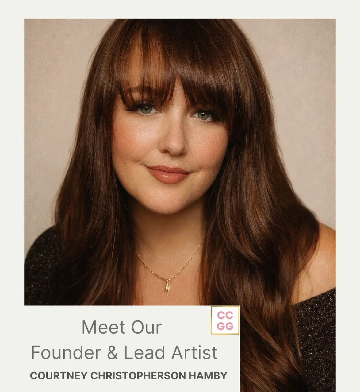 ✨ Meet the Founder &amp; Lead Artist ✨

Hi, I&rsquo;m Courtney, founder and lead artist of The Courtney Christopherson Glamour Group.

I&rsquo;ve been working professionally in makeup and hair for over 15 years, with a passion for creating elevated, 