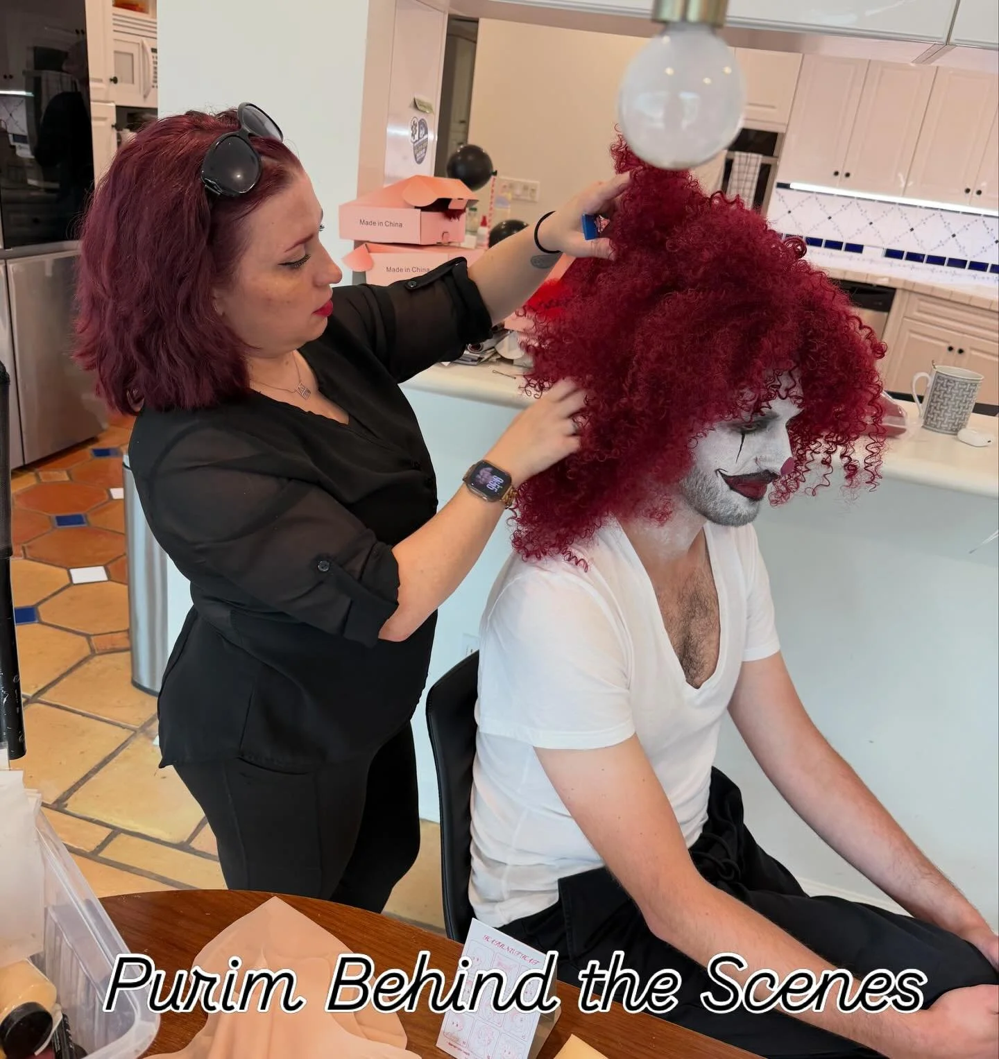 Happy Purim ! Behind the scenes from this morning&rsquo;s Purim Makeup in Miami Beach . Makeup here by Tabatha . What a fun way to start the day! 

#purim2026 #miamibeachmakeupartist #purimmakeup