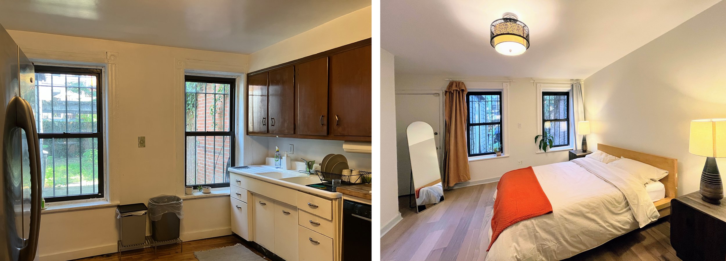 Before & After: 
The old kitchen became the bedroom