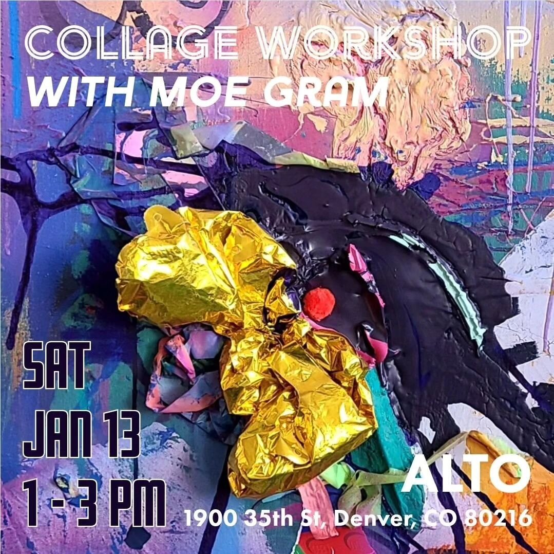 I am leading a collage workshop this Saturday at @altogallery, 1p-3p. We will be playful with materials, get crafty with our technique and learn another way to approach collage making. Obvi, there will also be hot  cocoa...😏