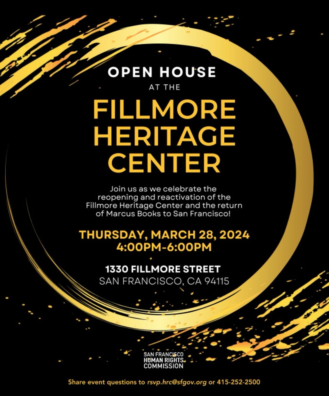 You&rsquo;re Invited! Join us for an Open House at Fillmore Heritage Center TOMORROW, March 28th, 2024 from 4:00pm-6:00pm at 1330 Fillmore Street, San Francisco, CA 94115! 🤩🎊

Come see the updates to the space - which includes the exciting return o