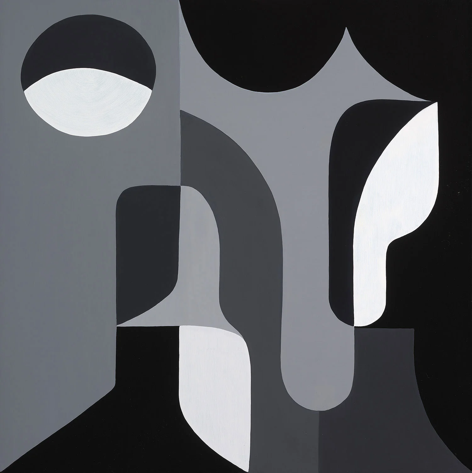 Titanium and Mars 1x1m Oil on linen 2015