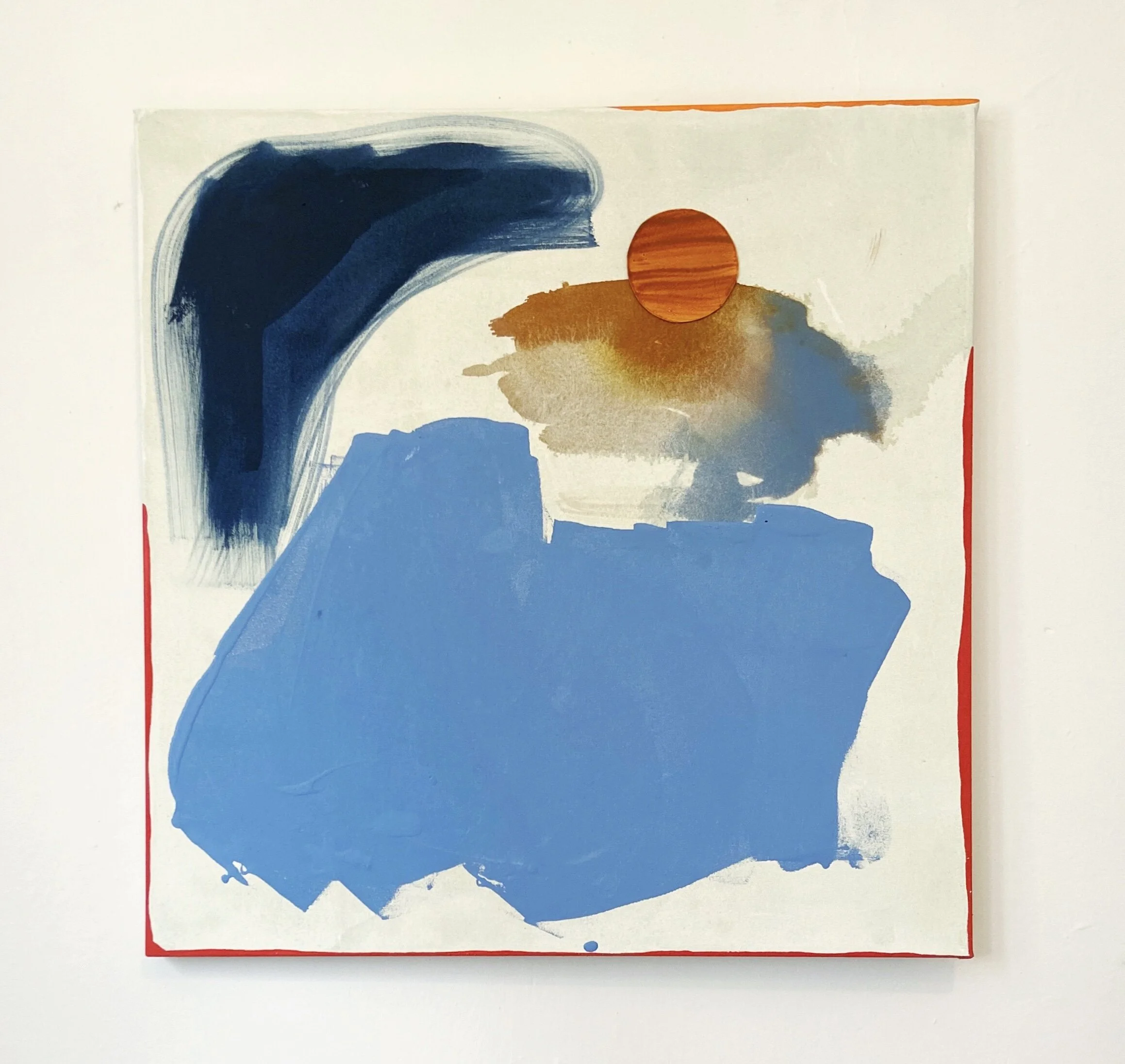 Sunny Disposition, 2020 | 24x24, mixed media and collage on canvas,