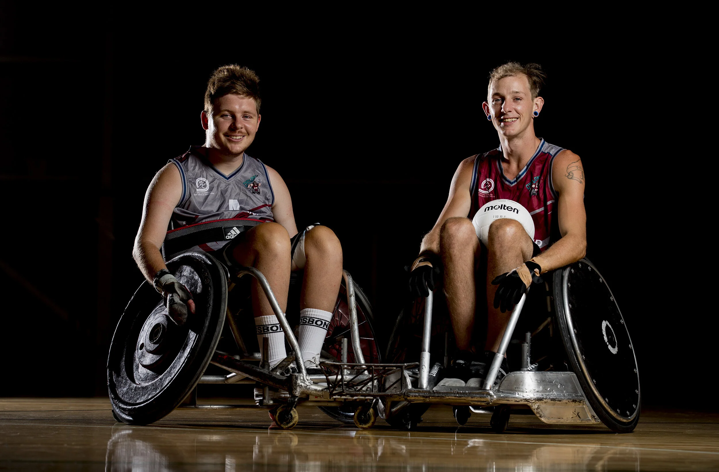 Queensland players Ryan Boyd (left) and Luke Matthews at the Gold Coast Sport &amp; Leisure Centre announcing the National Championship’s move to the Gold Coast.  Photo Credit: Jerad Williams