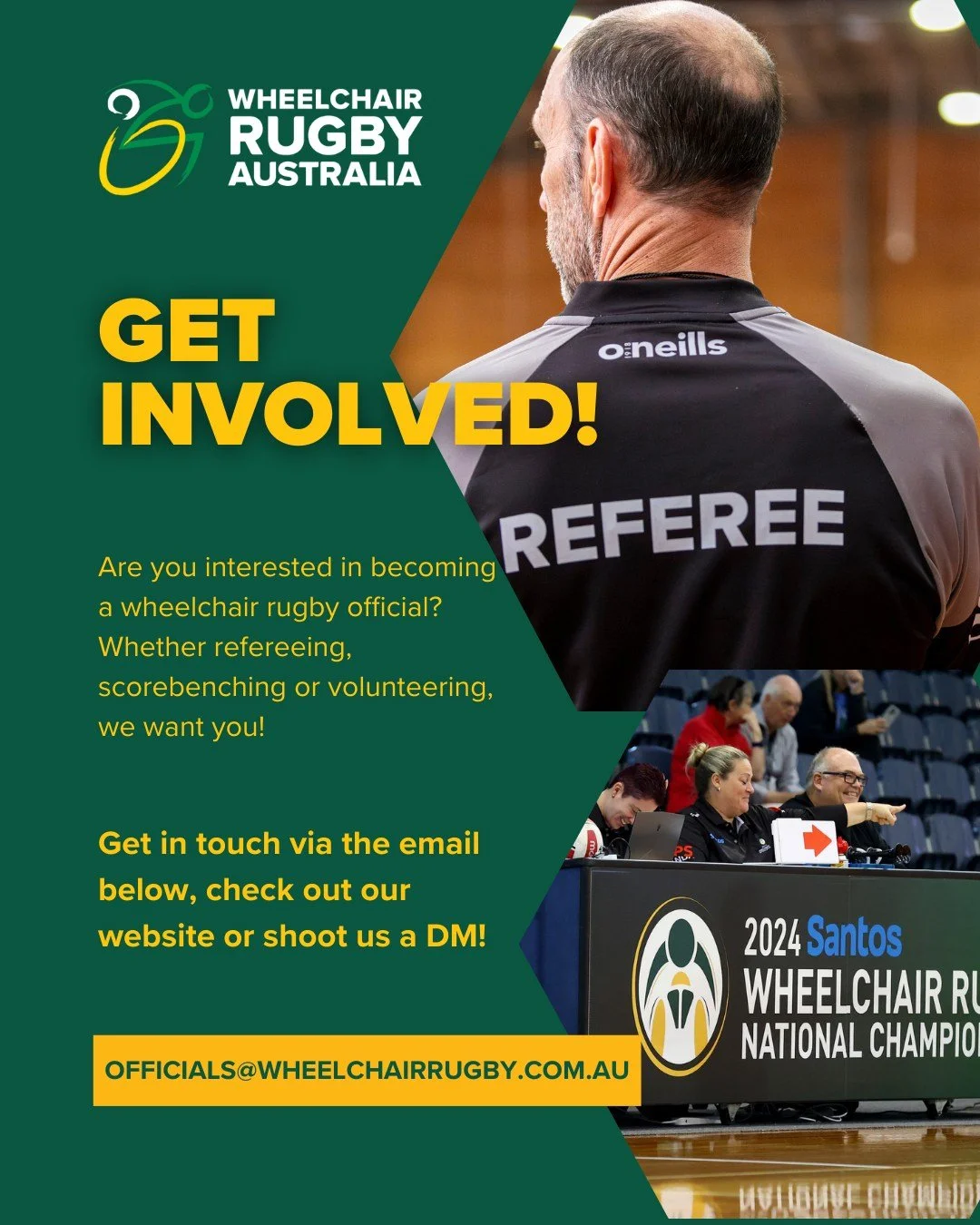 WE WANT YOU! 🫵

Without officials, there would be no wheelchair rugby. If you're interested in becoming an official, head to our website, send us an email or shoot us a DM, we'd love to have you! 

In the meantime, have a look at some of our favouri