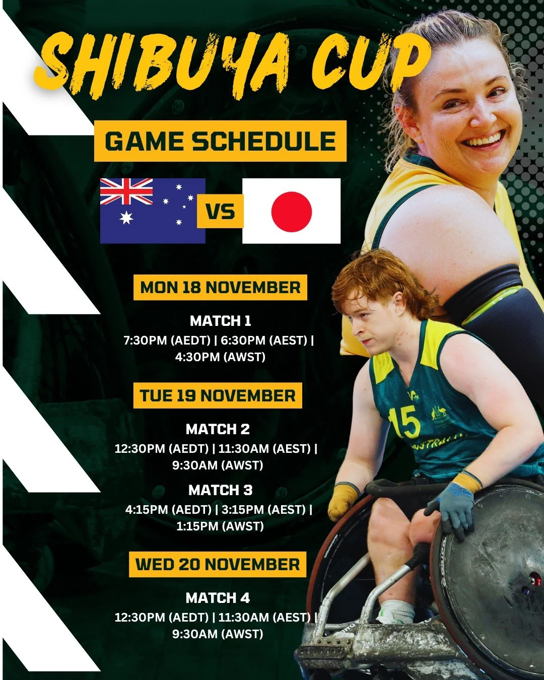 SHIBUYA CUP SCHEDULE |

All the action tips off tonight in Tokyo as the Australian Development Squad takes part in the Shibuya Cup. Catch the games live on YouTube or follow along as we post results on our story! Check it out at the link in our bio ?