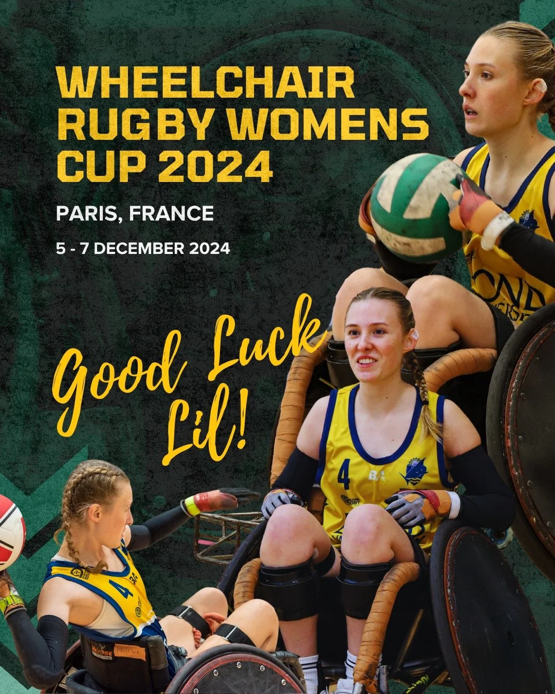 GOOD LUCK LIL! 

WRA would like to wish Lilliana Prucha the best of luck as she heads to Paris to compete in the 2024 Wheelchair Rugby Womens Cup! 👏

Off the back of her inclusion in the Australian Development at the Shibuya Cup, we can't wait to ch