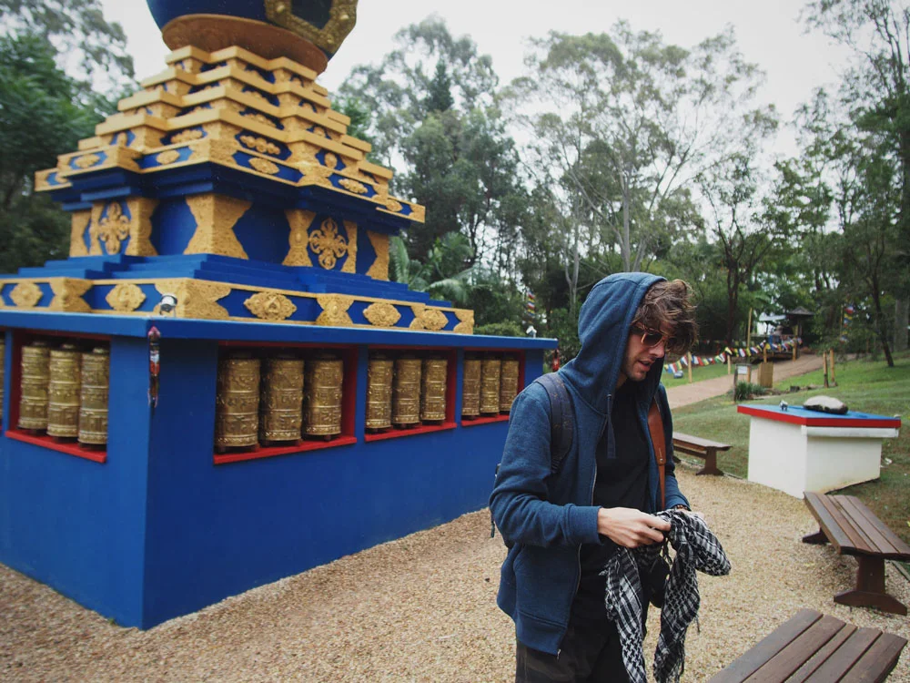 The Tibetans believe that when a mani wheel is turned, all the prayers that it contains are sent out into the universe. 