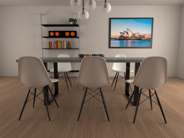 Concrete Top Table With Metal Base