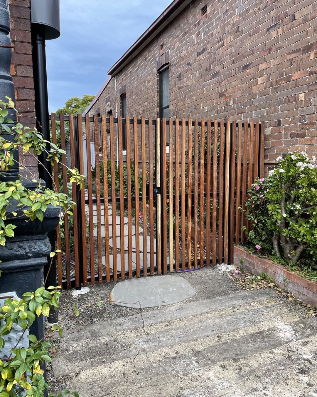 Double Gate frames galvanised steel and powder coated in Matt black installed for our client in Marrickville.
