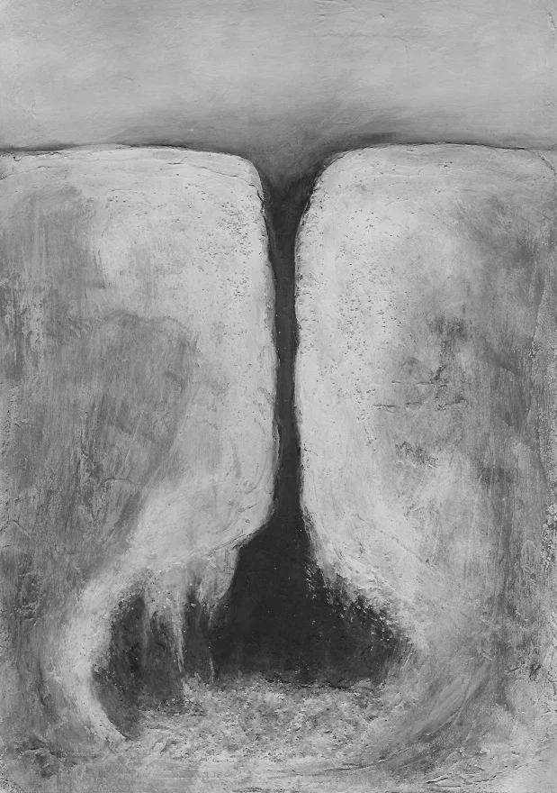 What Lies Beneath, Mystery of Limestone Coast South Australia, Mixed Media on Card