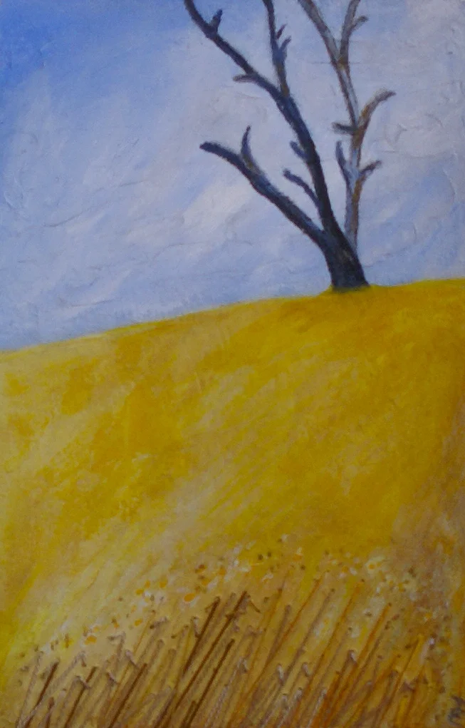 On the Road to Burra, Mid North South Australia, Stitched Mixed Media 