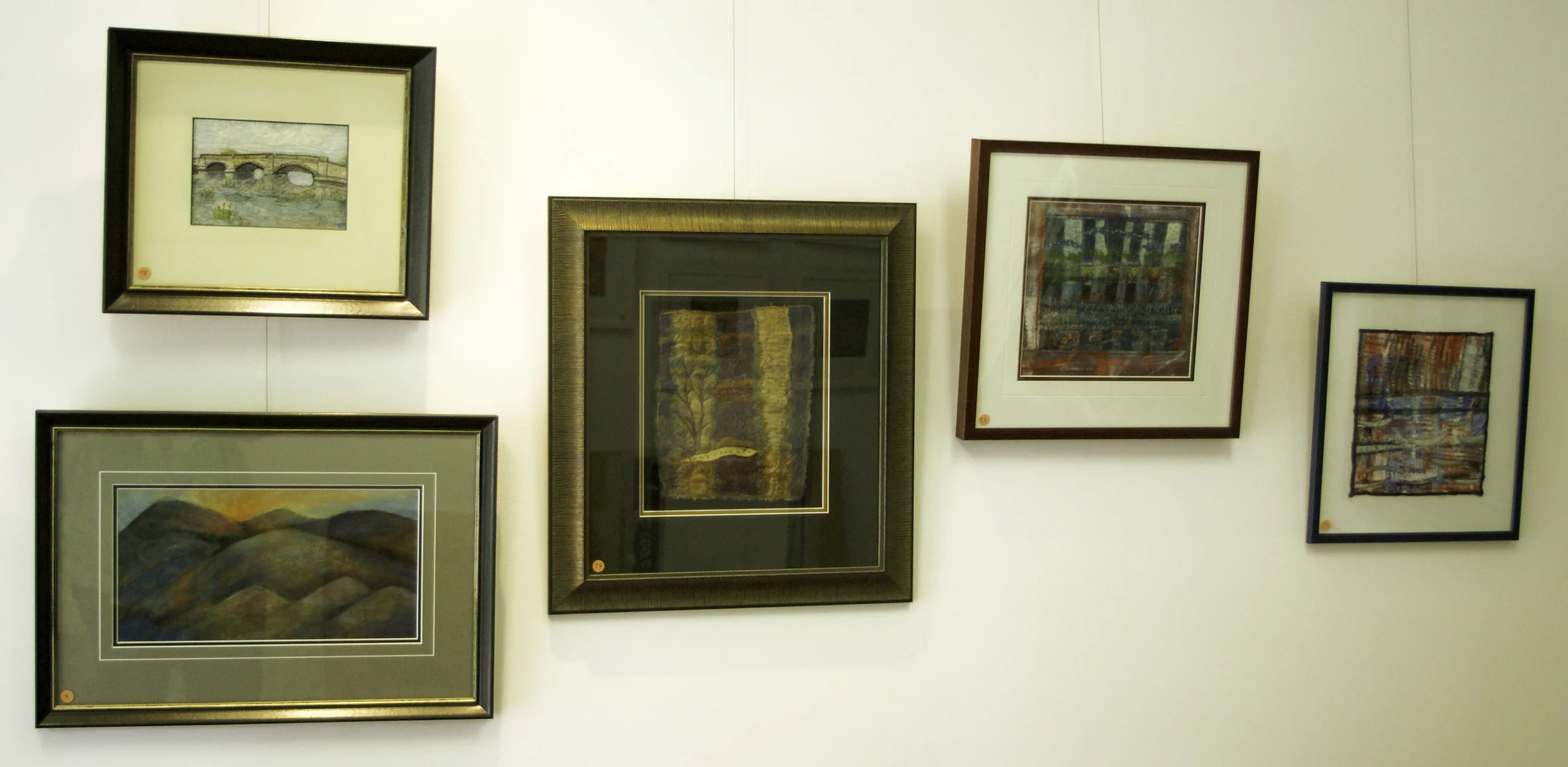 My studio has a range of works hanging and visitors are welcome to purchase, wander around, ask questions and listen too the stories that are part of every piece.. Most of my work is professionally framed as it compliments the story. Some work is available matted and there is always a range of hand made cards which are like small works of art. Soft textile work such as art dolls and soft sculpture, along with limited editions of fabrics which have been printed or dyed may be available from time to time. 