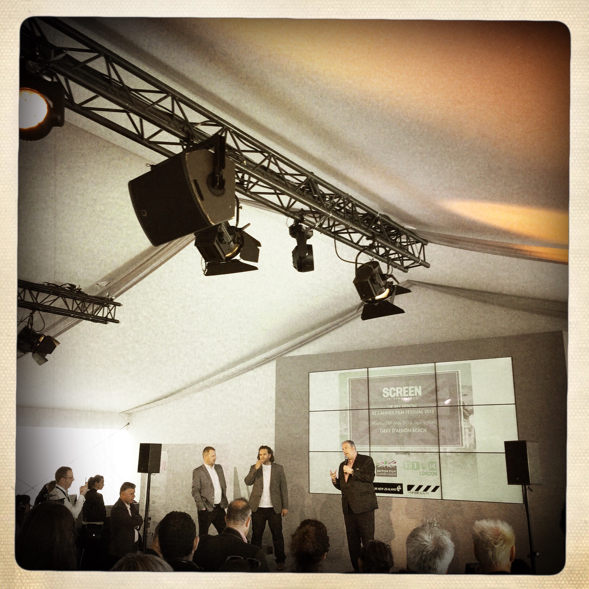 Head of Film London Adrian Wootton welcomes guests at the Screen International, Fizz Facility and BFC event 