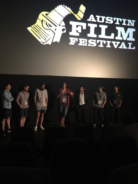 Writer producer Natalie Malla on stage with the filmmakers from the Stranger Comes to Town program