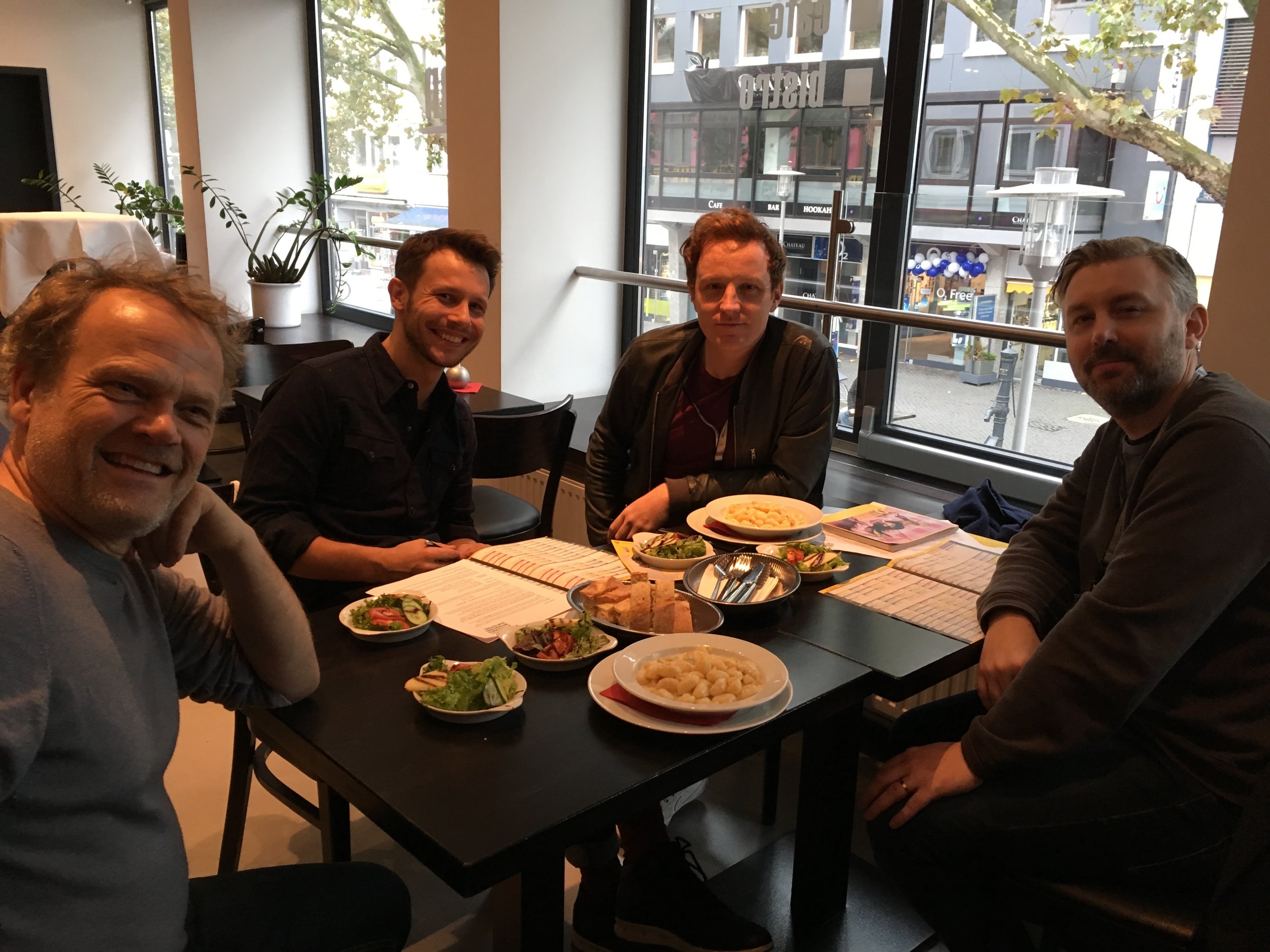 Actor Reinout Bussemaker, Mateusz, director Matthew Jones and producer M J McMahon