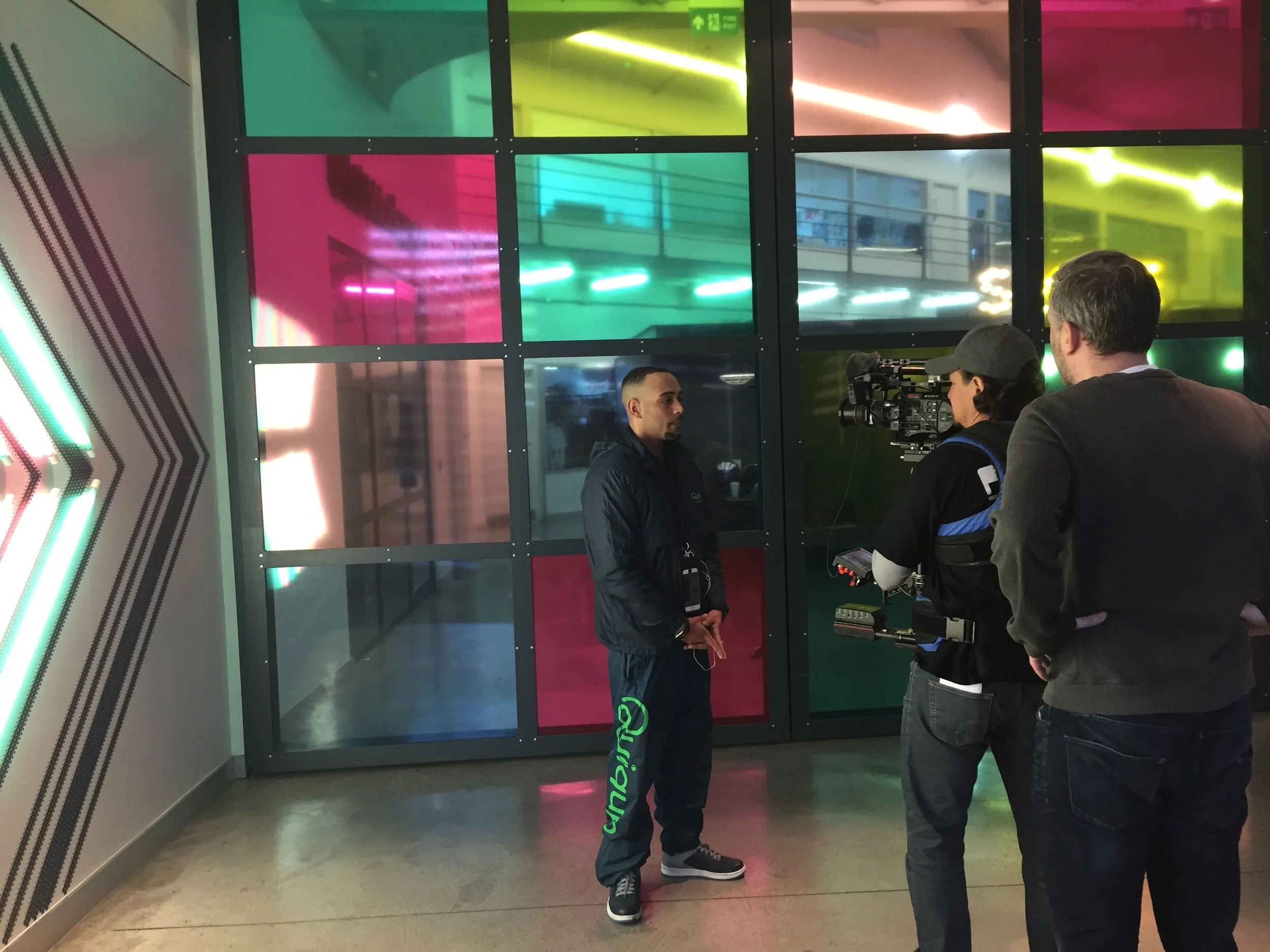 Quiqee Errol, steadicam operator Max Rijavec and director M J McMahon