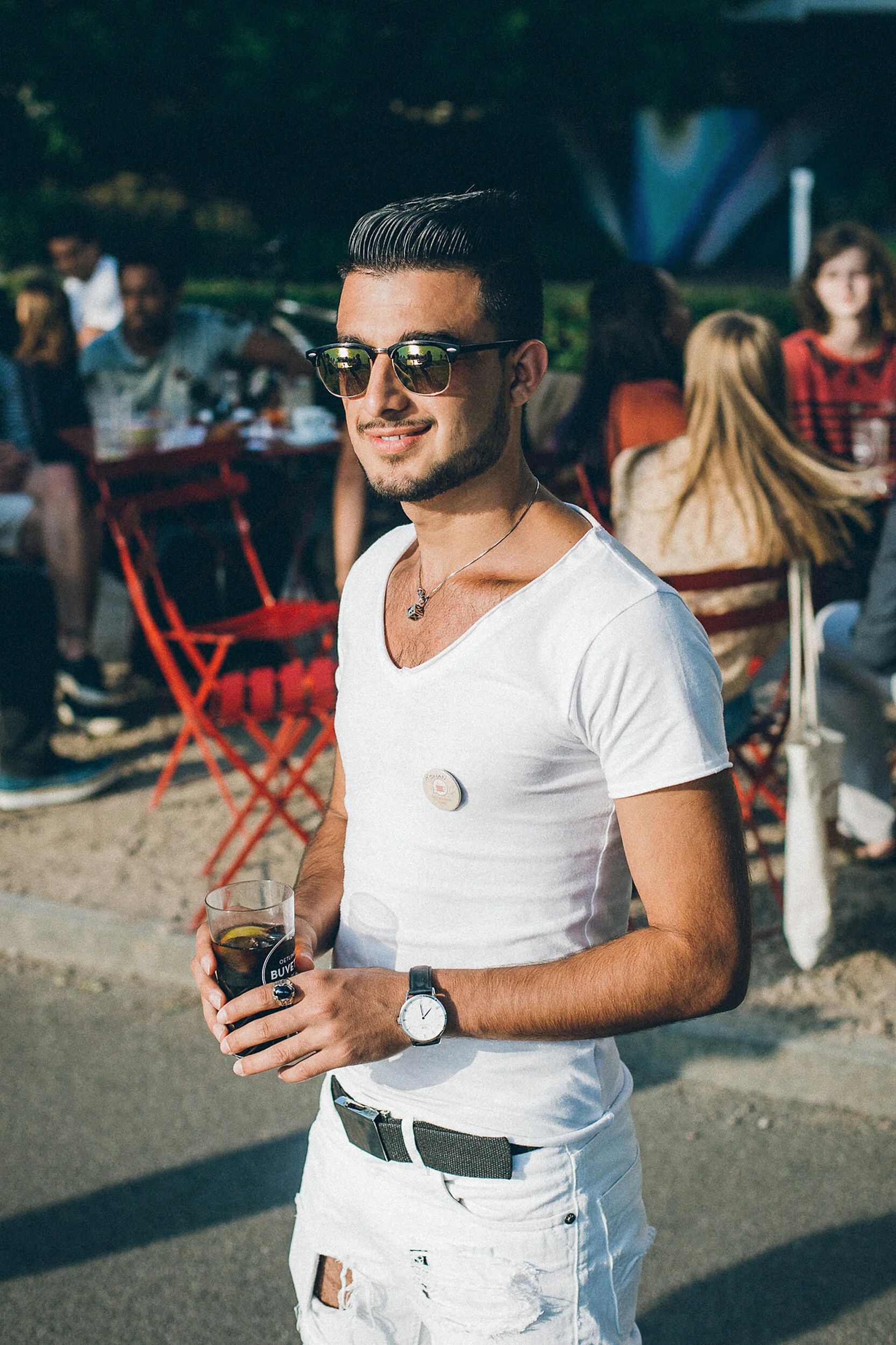 Smiling participant of Sprachcafé Basel at summer meeting
