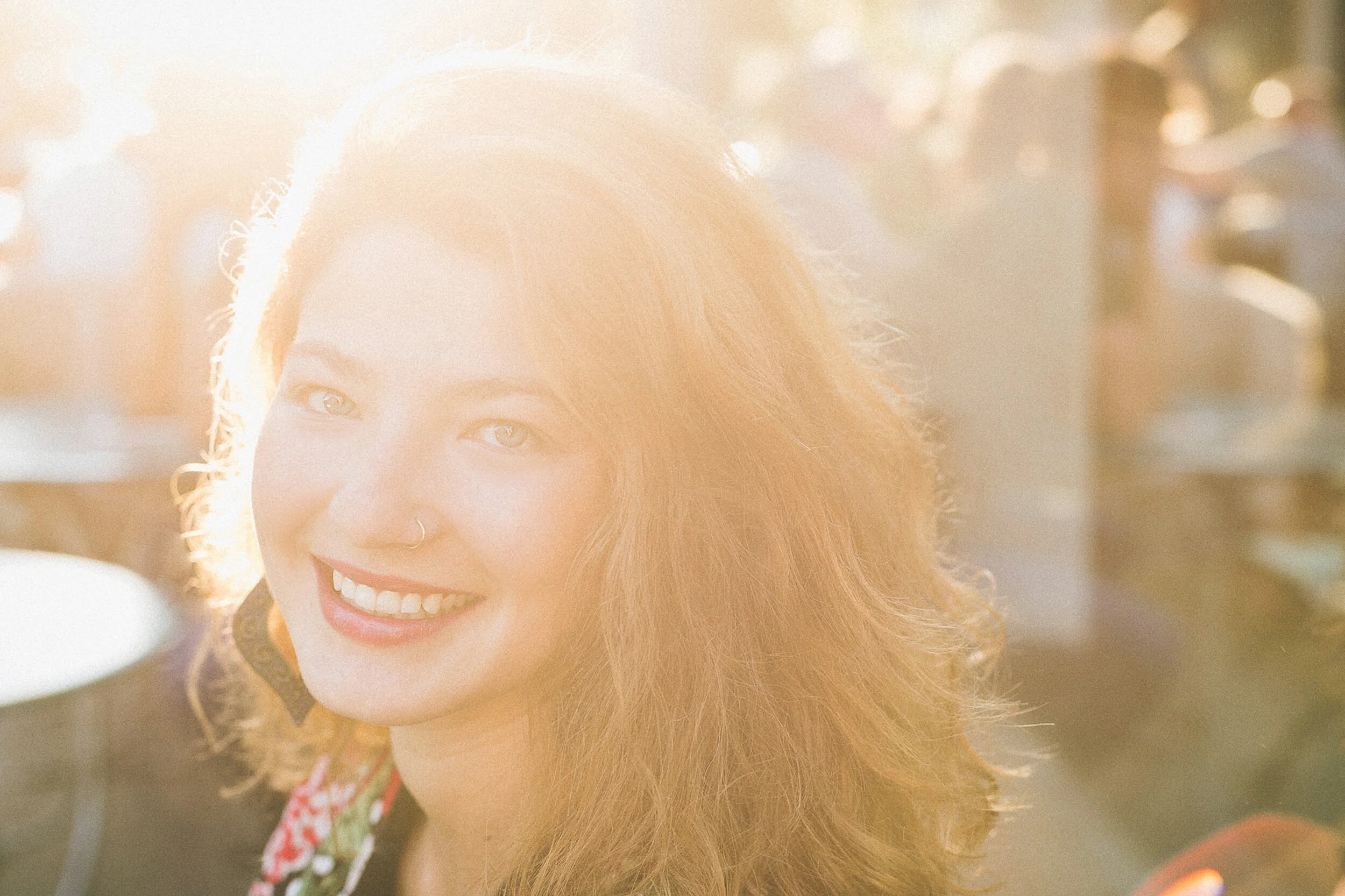 Backlit portrait of participant of Sprachcafé Basel