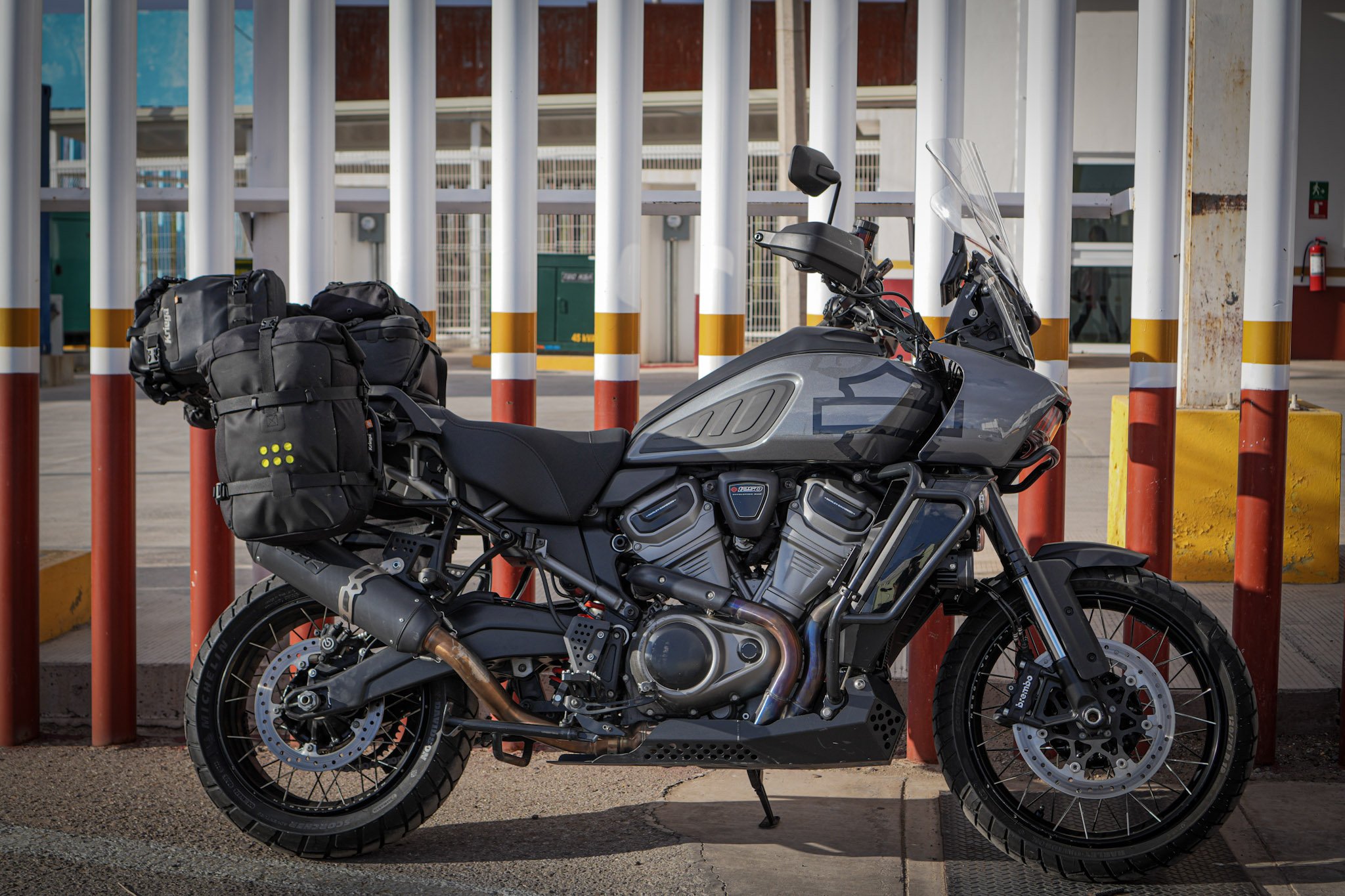 Harley Pan America with Kriega luggage