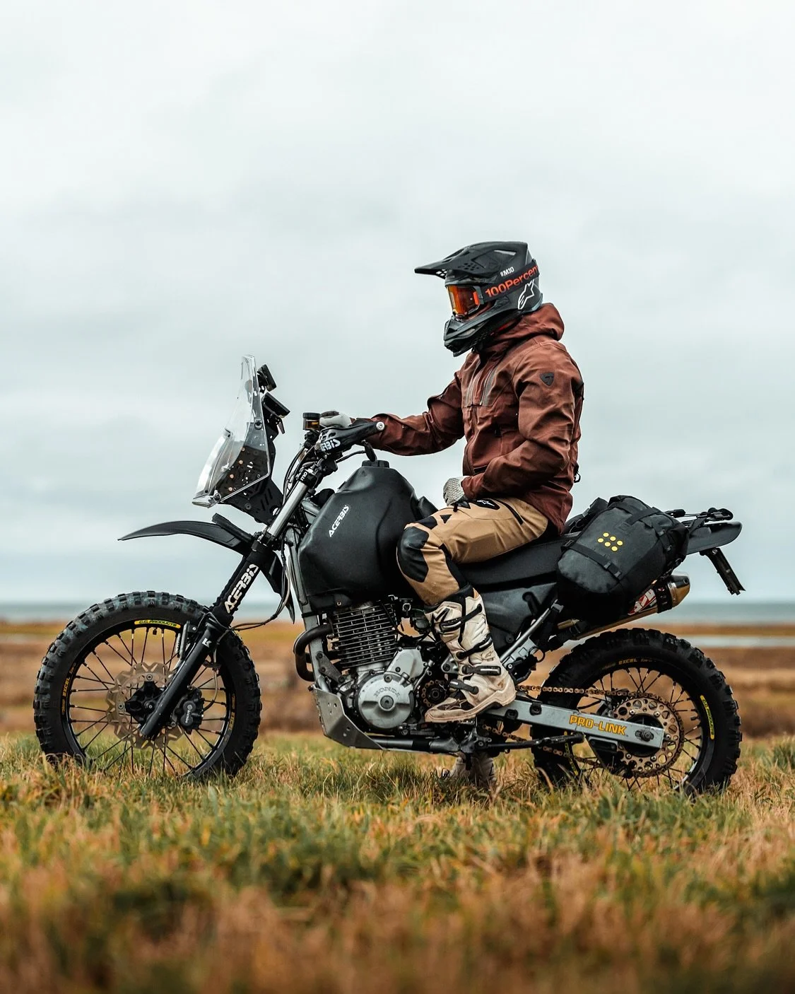 @gorm_moto bought his 2001 Honda NX650 Dominator ten years ago. A decade of modifications &amp; designing a range of parts (that he also sells) &amp; now the bike looks like this. We used it for the packaging of our new OS-BASE Adventure Rackless har