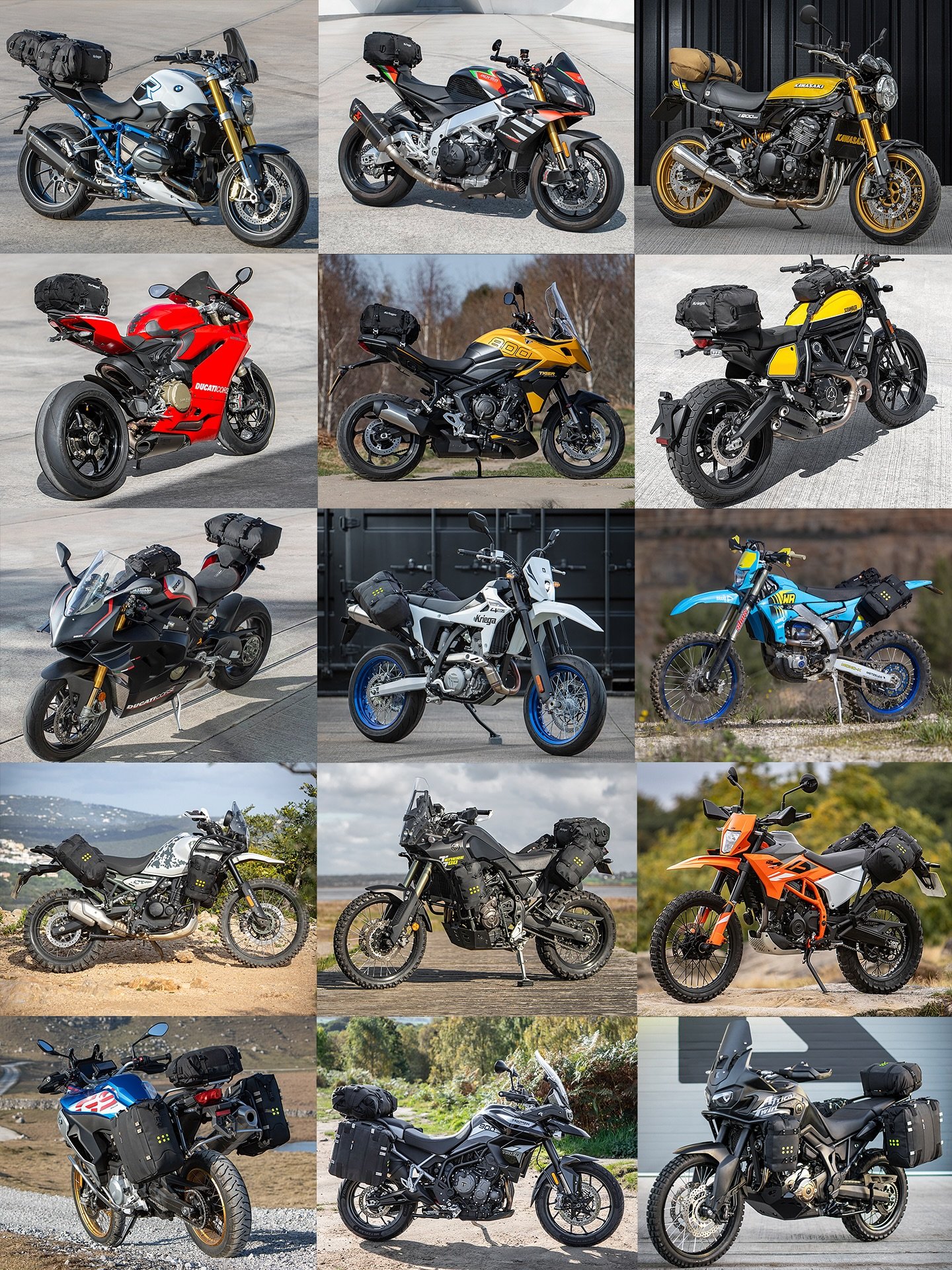 You supply the bike, we can supply the luggage. Sports, ADV, retro, supernaked, trail, dirt, you name it, we cover it. And all with a 10-year guarantee 
.
.
#kriega #ridekriega