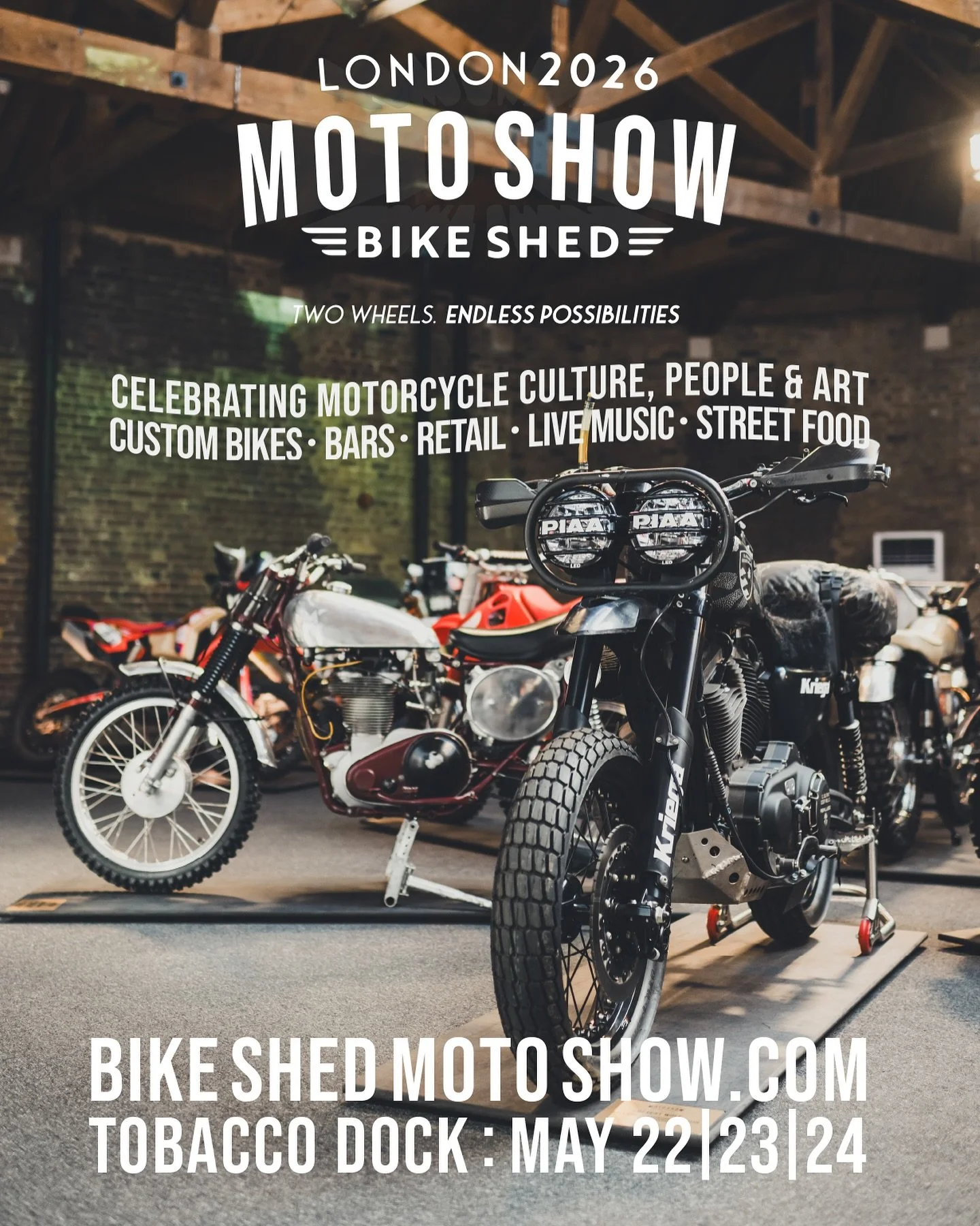 One month from now Kriega will be at the Bike Shed Show in London, with a stand that allows you to try &amp; buy our most popular backpacks &amp; accessories. 
We have a very special bike lined up for display too.
.
.
#kriega #ridekriega #bikeshedsho