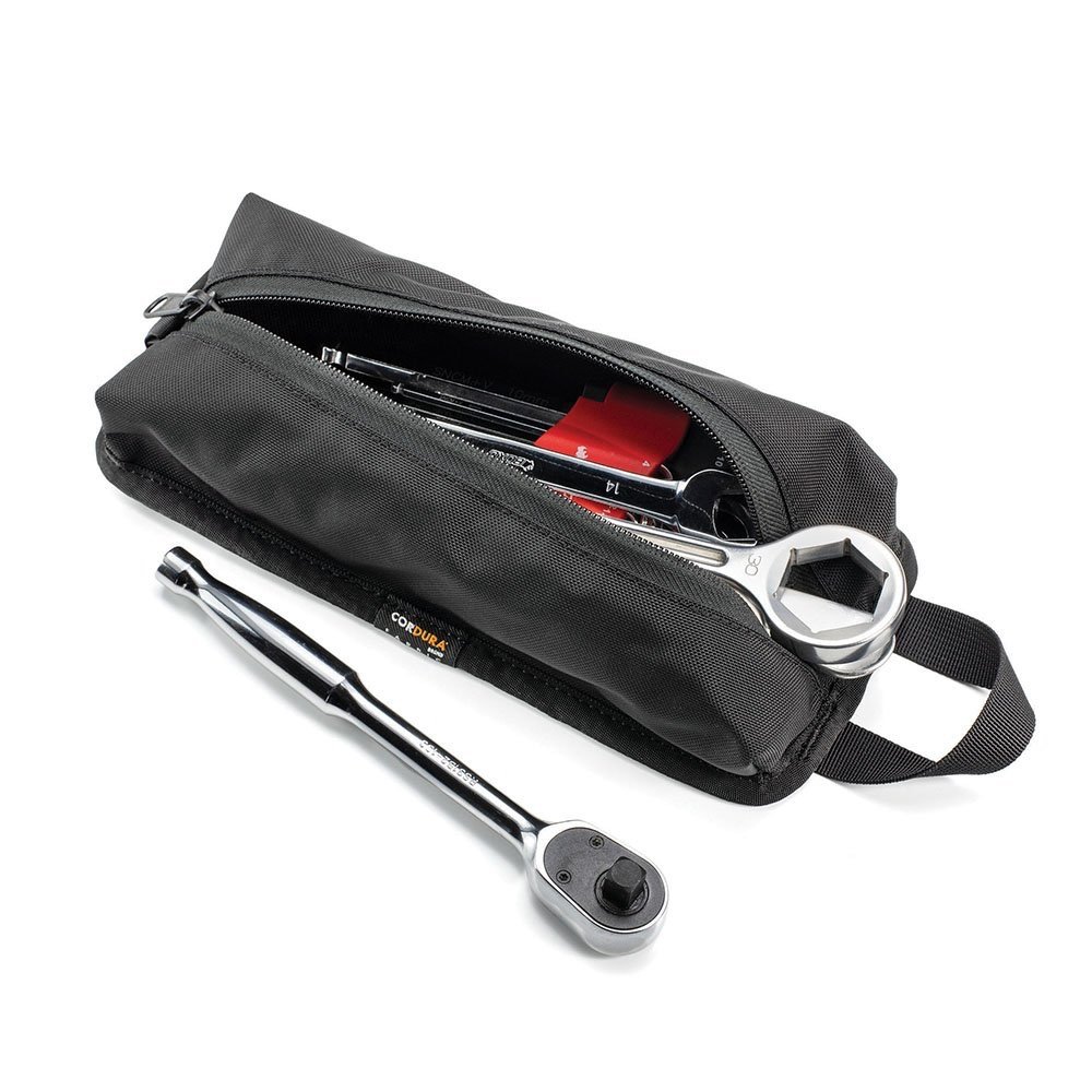 Tool Pouch is in stock on our site. 
&bull; Double-skin genuine CORDURA
&bull; 245mm (9.6in) long making it big enough for Motion Pro T6 tyre levers.
&bull; Available in four colours. 
&bull; Protects your tools, and protects your luggage from your t