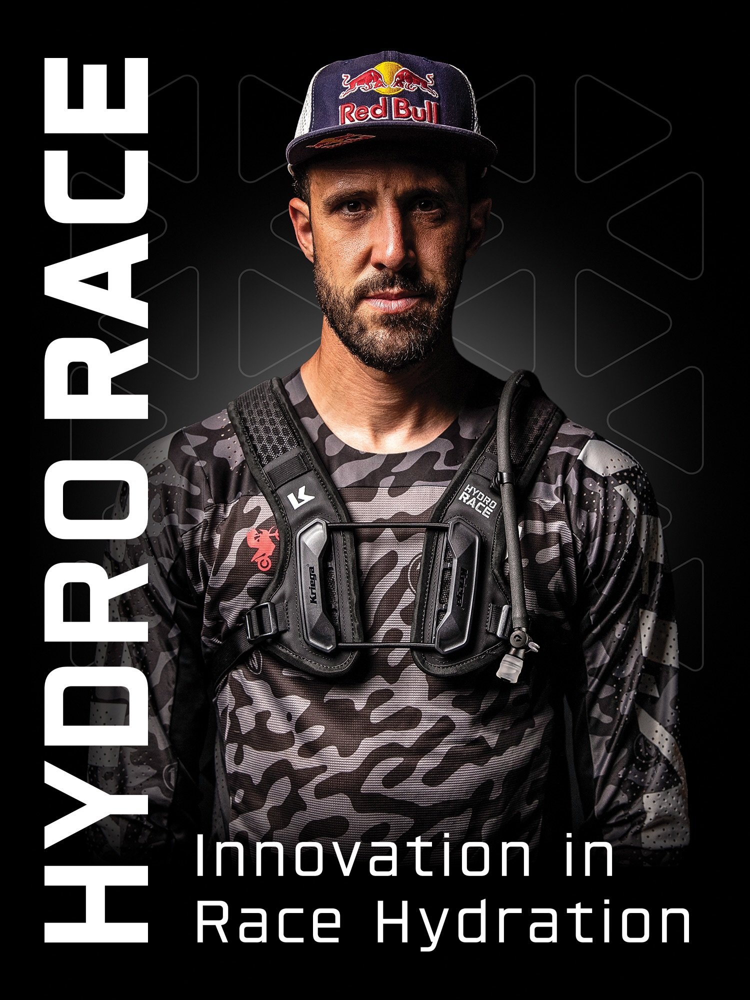 Kriega Hydro RACE is the brand new hydration pack for competition riders. The innovative harness design is all-day comfortable, while the military-spec reservoir carries a full 3 litres. 
Accessories include front &amp; rear storage options and a cus