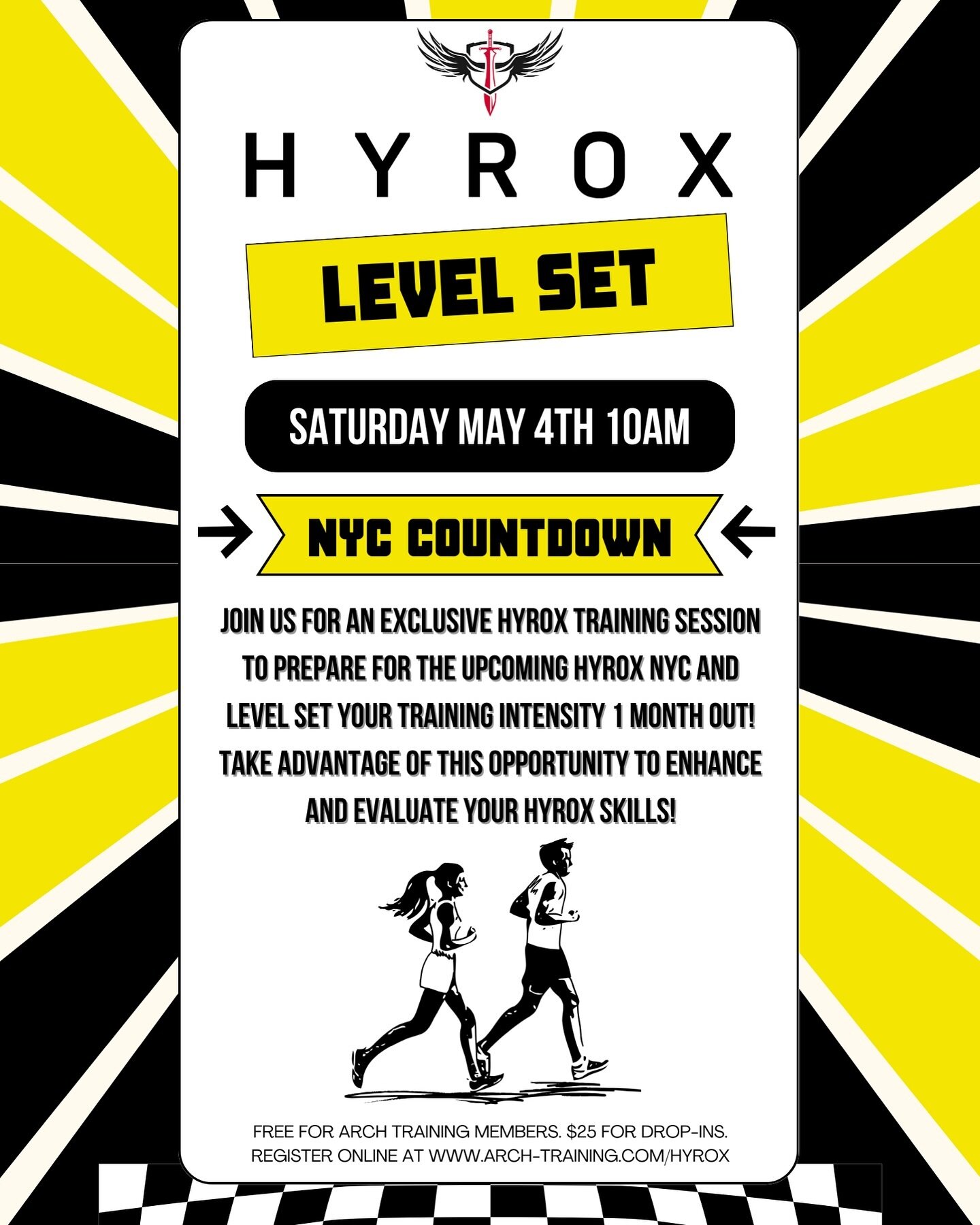 ⁉️Are you training for HYROX NYC⁉️
🏃&zwj;♀️💨Join us for a HYROX Level Set on Saturday May 4th at 10AM for an exclusive training session to help YOU prepare for the upcoming HYROX NYC and Level Set your training intensity with 1 month out! 

🏁This 